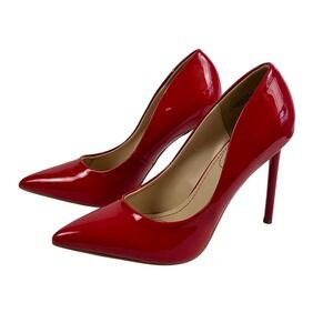 Fashion Nova Red Patent Stiletto Pointed Toe High‎ Heel Pumps Womens 7.5 Glam